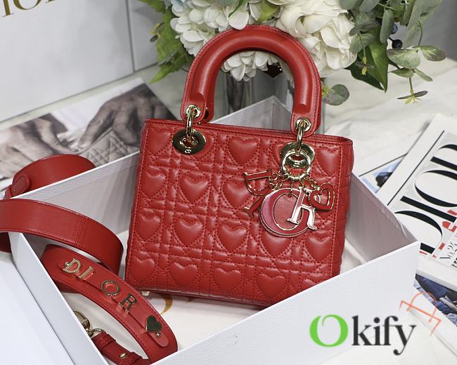 Lady Dioramour Red Lambskin M6010 20cm - 1