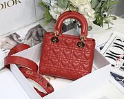 Lady Dioramour Red Lambskin M6010 20cm - 5