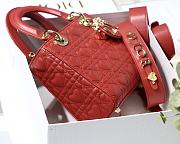 Lady Dioramour Red Lambskin M6010 20cm - 4