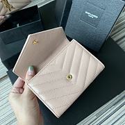 YSL Purse Beige Leather Gold Buckle A026K 13.5cm - 6