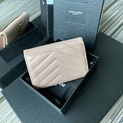 YSL Purse Beige Leather Gold Buckle A026K 13.5cm - 3