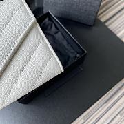 YSL Purse White Leather Gold Buckle A026K 13.5cm - 6