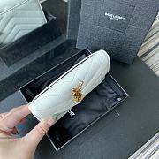 YSL Purse White Leather Gold Buckle A026K 13.5cm - 5