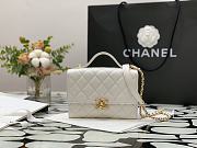 Chanel Top Handle Lambskin 17 Black and Gold 99105  - 5