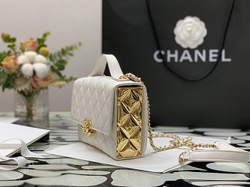 Chanel Top Handle Lambskin 17 Black and Gold 99105 