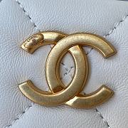 Chanel Clutch 30 Lambskin Artificial Pearl Top Handle Bag White AS2609 - 6