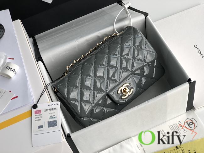 Chanel Mini Edge Bag Gray Silver Buckle 20cm - 1