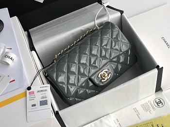 Chanel Mini Edge Bag Gray Silver Buckle 20cm