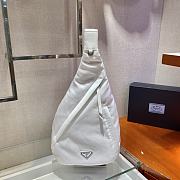 Prada Re-Nylon and leather white backpack 2VZ092 37.5cm - 1