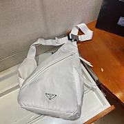 Prada Re-Nylon and leather white backpack 2VZ092 37.5cm - 2