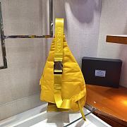 Prada Re-Nylon and leather yellow backpack 2VZ092 37.5cm - 3