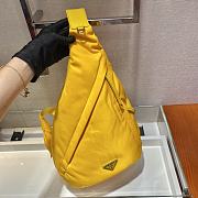 Prada Re-Nylon and leather yellow backpack 2VZ092 37.5cm - 2