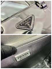 Prada brushed leather 24 tote bag silver 1BA330  - 3