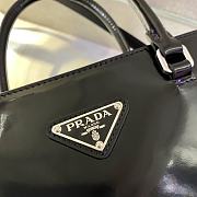 Prada brushed leather 24 tote bag black 1BA330 - 5