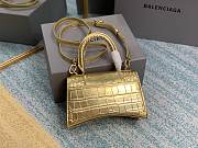 Balenciaga hourglass 8896 crocodile leather gold 21cm - 4