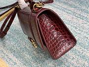 Balenciaga hourglass 8896 crocodile leather wine red 21cm - 3