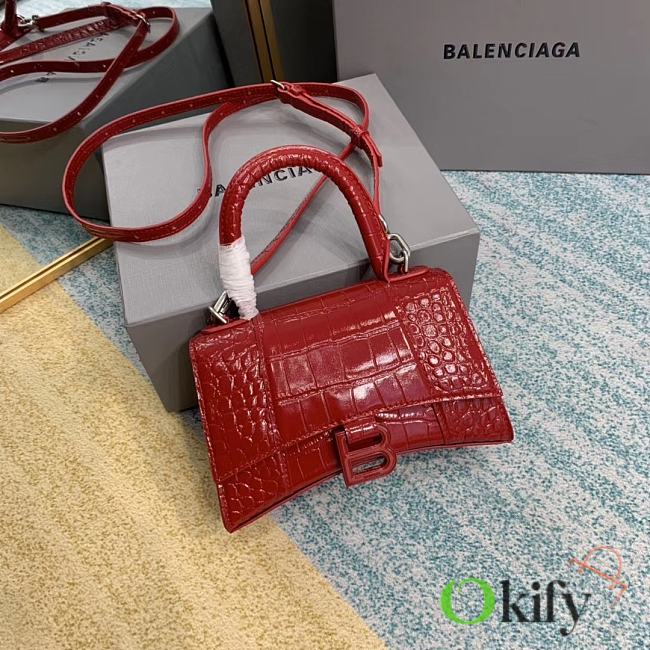 Balenciaga hourglass 8896 crocodile leather red 21cm - 1