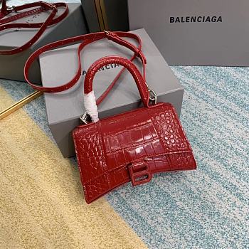 Balenciaga hourglass 8896 crocodile leather red 21cm