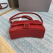 Balenciaga hourglass 8896 crocodile leather red 21cm - 3