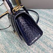 Balenciaga hourglass 8896 crocodile leather dark blue 21cm - 5