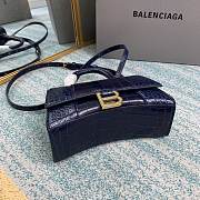 Balenciaga hourglass 8896 crocodile leather dark blue 21cm - 4