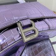 Balenciaga hourglass 8896 crocodile leather purple 21cm - 5