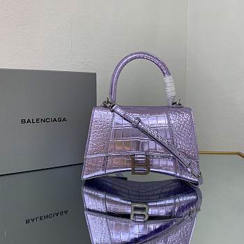 Balenciaga hourglass 8895 crocodile leather purple XS 23cm