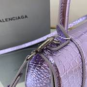 Balenciaga hourglass 8895 crocodile leather purple XS 23cm - 2