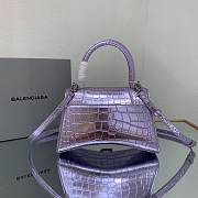 Balenciaga hourglass 8895 crocodile leather purple XS 23cm - 4