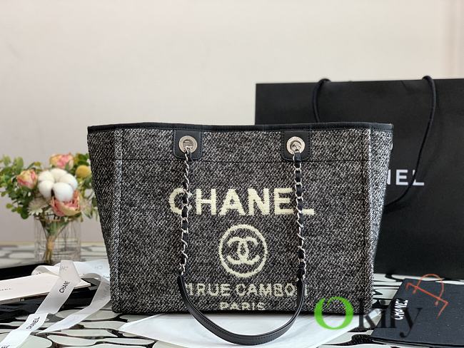 Chanel Shopping Bag 36 Black Canvas  - 1