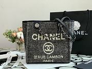 Chanel Shopping Bag 28 Black Canvas  - 1