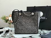 Chanel Shopping Bag 28 Black Canvas  - 2