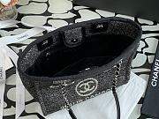 Chanel Shopping Bag 28 Black Canvas  - 4