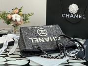 Chanel Shopping Bag 28 Black Canvas  - 5
