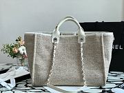 Chanel Shopping Bag 38 Gray Canvas  - 4
