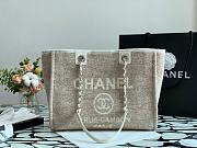 Chanel Shopping Bag 36 Gray Canvas  - 1