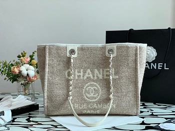 Chanel Shopping Bag 36 Gray Canvas 