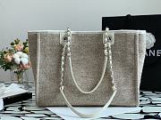 Chanel Shopping Bag 36 Gray Canvas  - 3