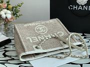 Chanel Shopping Bag 28 Gray Canvas  - 6