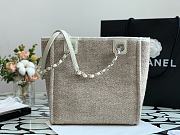 Chanel Shopping Bag 28 Gray Canvas  - 4