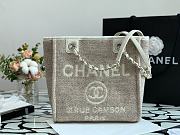 Chanel Shopping Bag 28 Gray Canvas  - 1