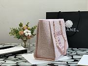 Chanel Shopping Bag 36 Pink Canvas  - 6