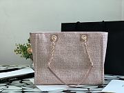 Chanel Shopping Bag 36 Pink Canvas  - 3