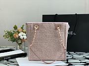 Chanel Shopping Bag 28 Pink Canvas  - 2
