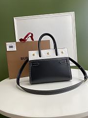 Burberry Small Title Check 26 Tote Bag Black n White Calfskin - 1