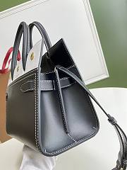 Burberry Small Title Check 26 Tote Bag Black n White Calfskin - 3