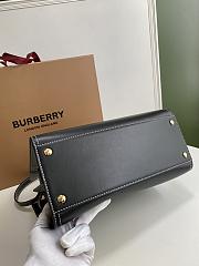 Burberry Medium Title Check 32 Tote Bag Black n White Calfskin - 2
