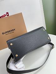 Burberry Medium Title Check 32 Tote Bag Black Calfskin - 2