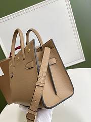 Burberry Small Title Check 26 Tote Bag Beige Calfskin - 6
