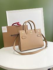 Burberry Small Title Check 26 Tote Bag Beige Calfskin - 2